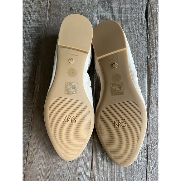 Stuart Weitzman Bling Embellished Suede Ballet Flats Beige Size 8 - Picture 4 of 9